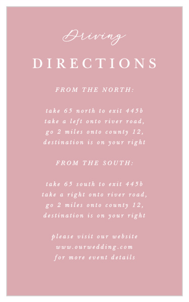 Elegant Gerber Daisy Direction Cards