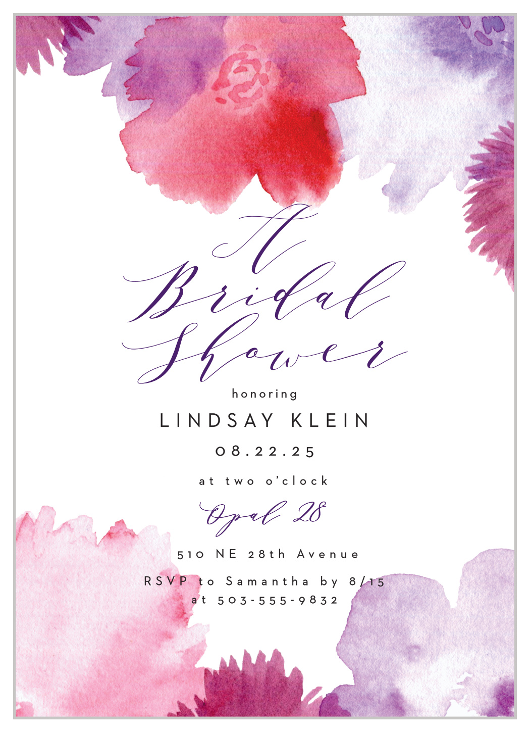 Tropical Splash Bridal Shower Invitations