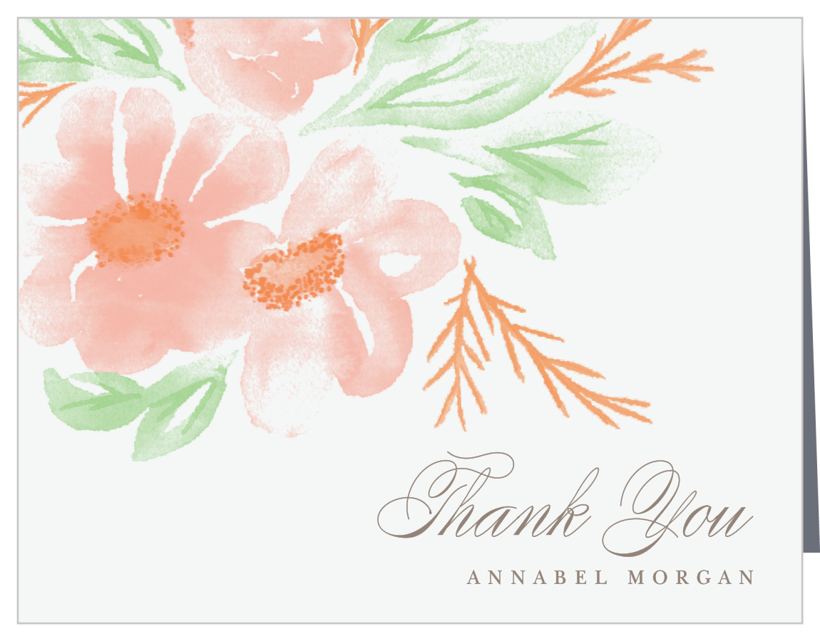 Delicate Bouquet Bridal Shower Thank You Cards