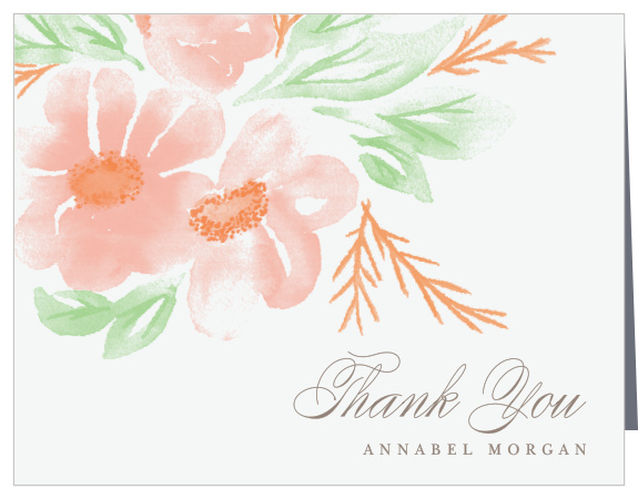 Delicate Bouquet Bridal Shower Thank You Cards