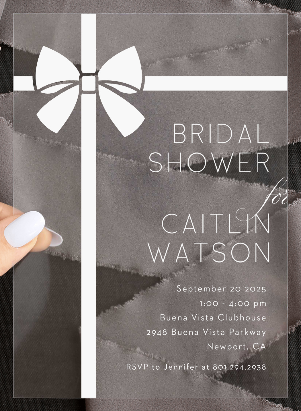 Breakfast Blue Clear Bridal Shower Invitations