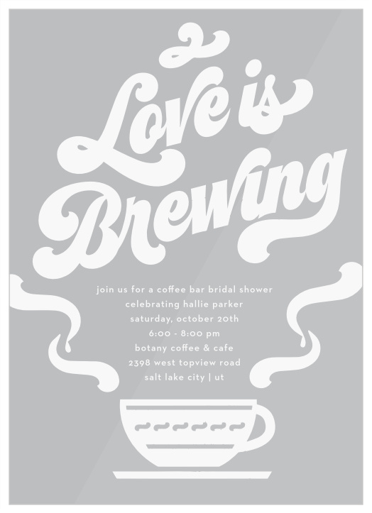 Keep your invitations stunningly modern with our Coffee Love Clear Bridal Shower Invitations! 