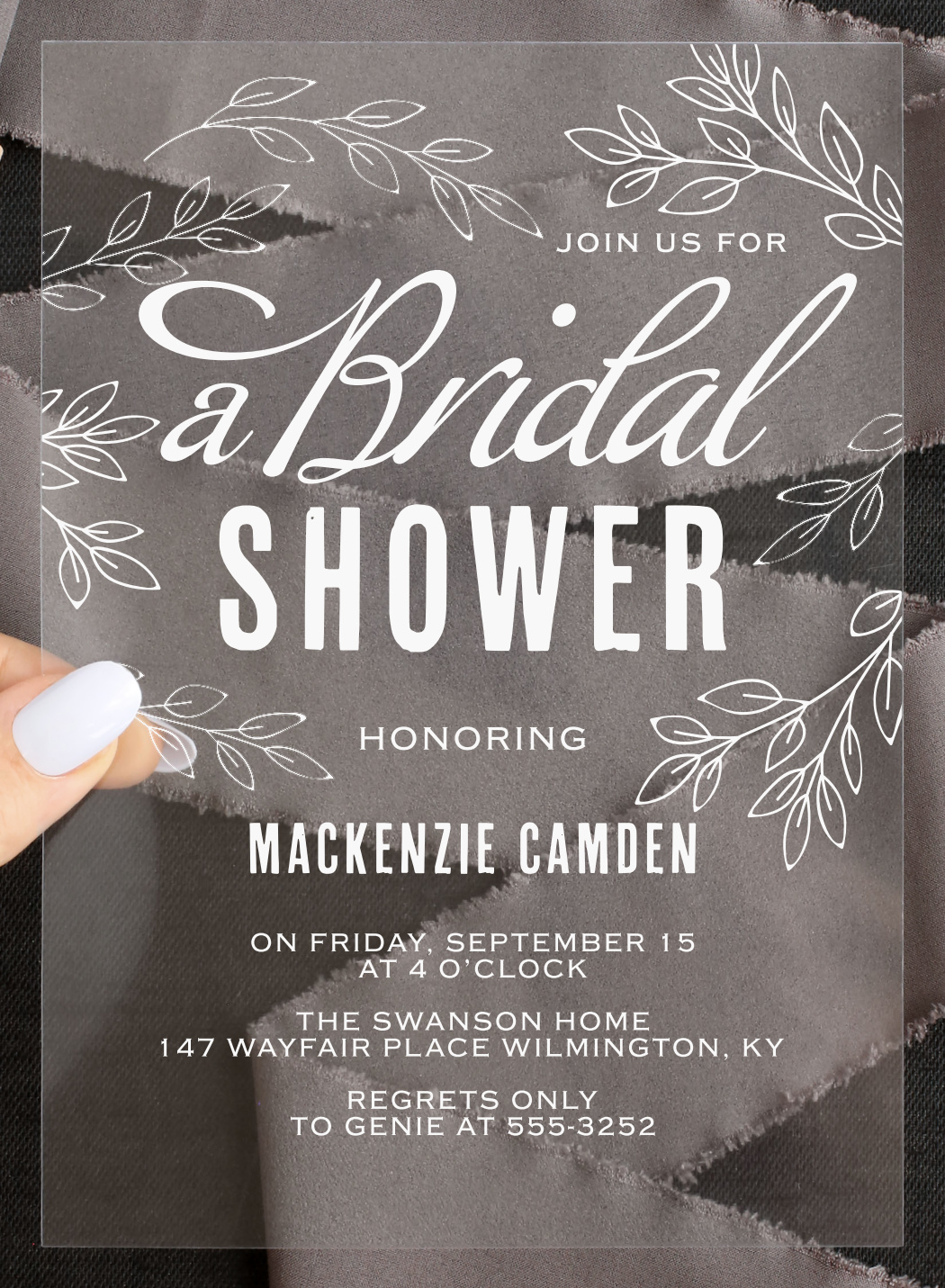 Bold & Bright Clear Bridal Shower Invitations
