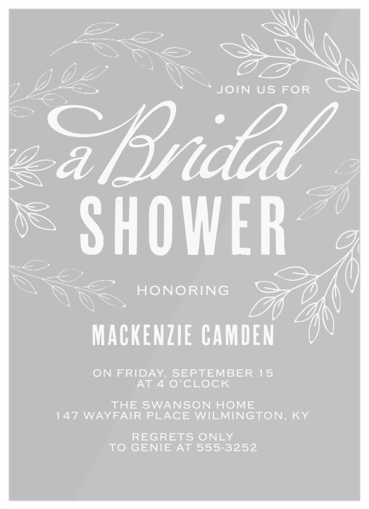 Our Bold & Bright Clear Bridal Shower Invitations are the perfect cards for seasonal or outdoor events.