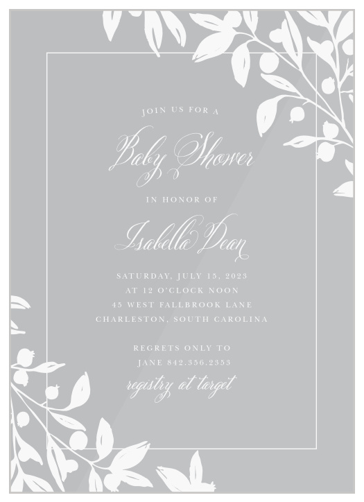 The Farmer’s Market Clear Baby Shower Invitation will give a fresh look to your baby shower invitations.