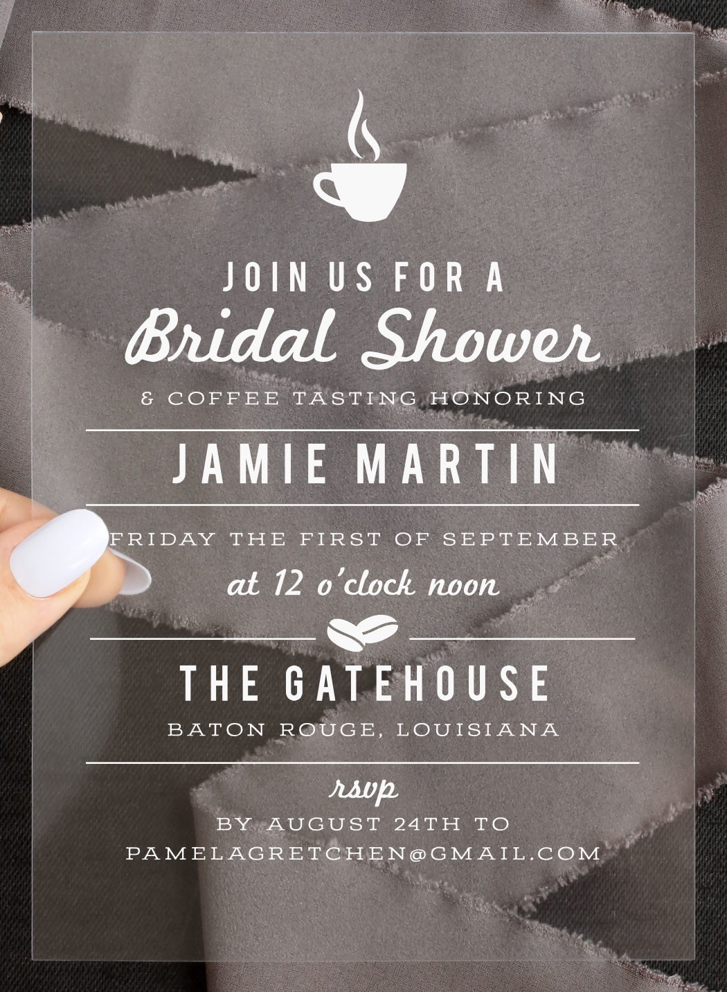 Love is Brewing Clear Bridal Shower Invitations
