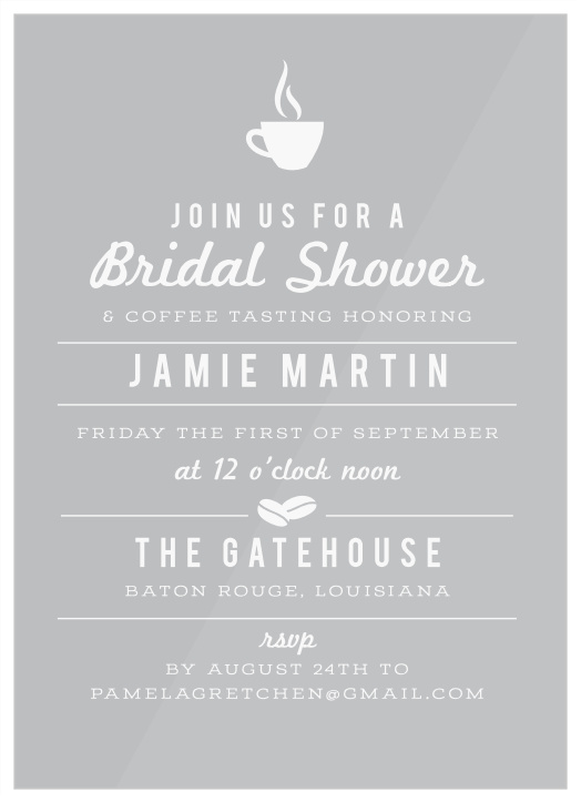 Brew the delightful combination of family, friends, and fun with our Love is Brewing Clear Bridal Shower Invitations.