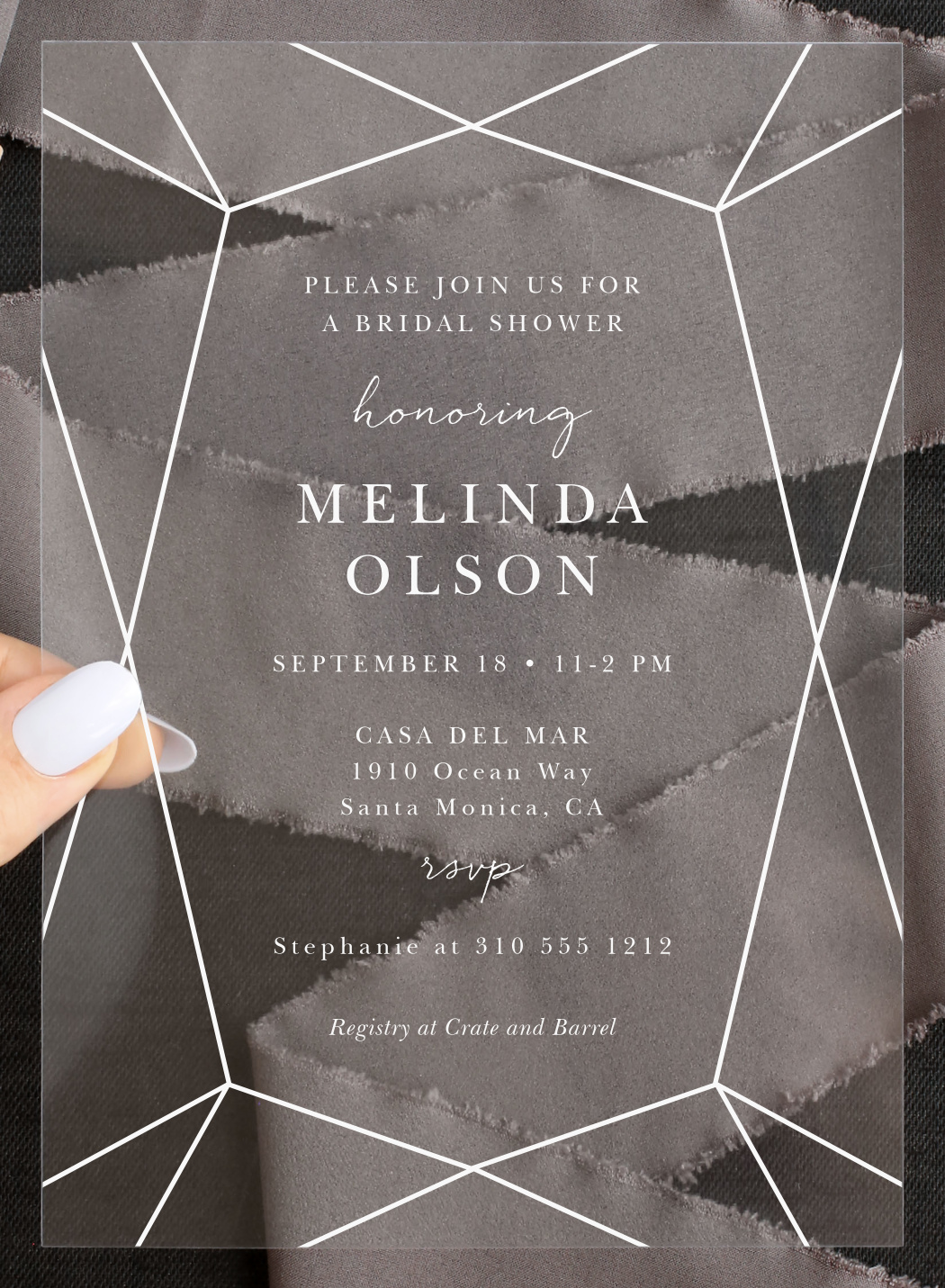 Simply Bejeweled Clear Bridal Shower Invitations