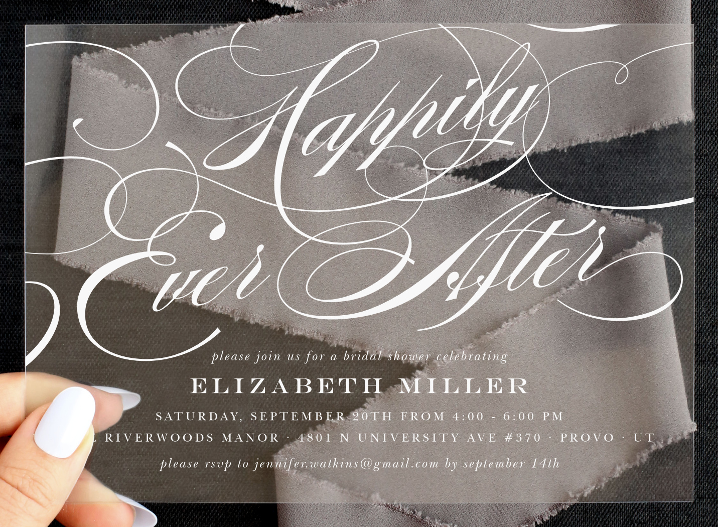 Happily Ever After Clear Bridal Shower Invitations