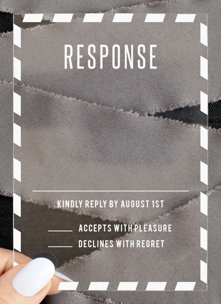 Unique Airmail Clear Response Cards