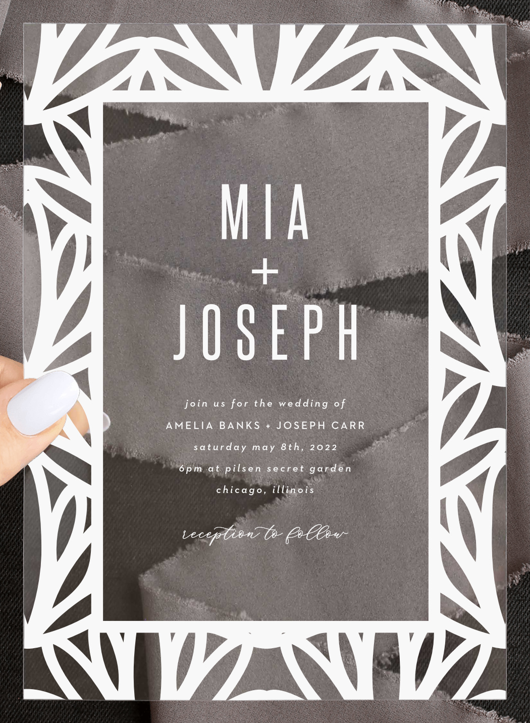 Boldly Framed Clear Wedding Invitations