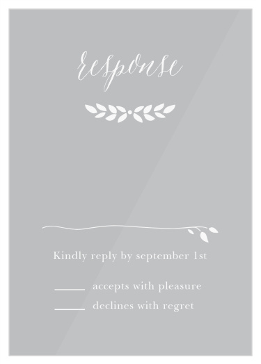 Collect RSVPs for your graceful, nature-inspired wedding with the Blushing Foliage Clear Response Cards. 