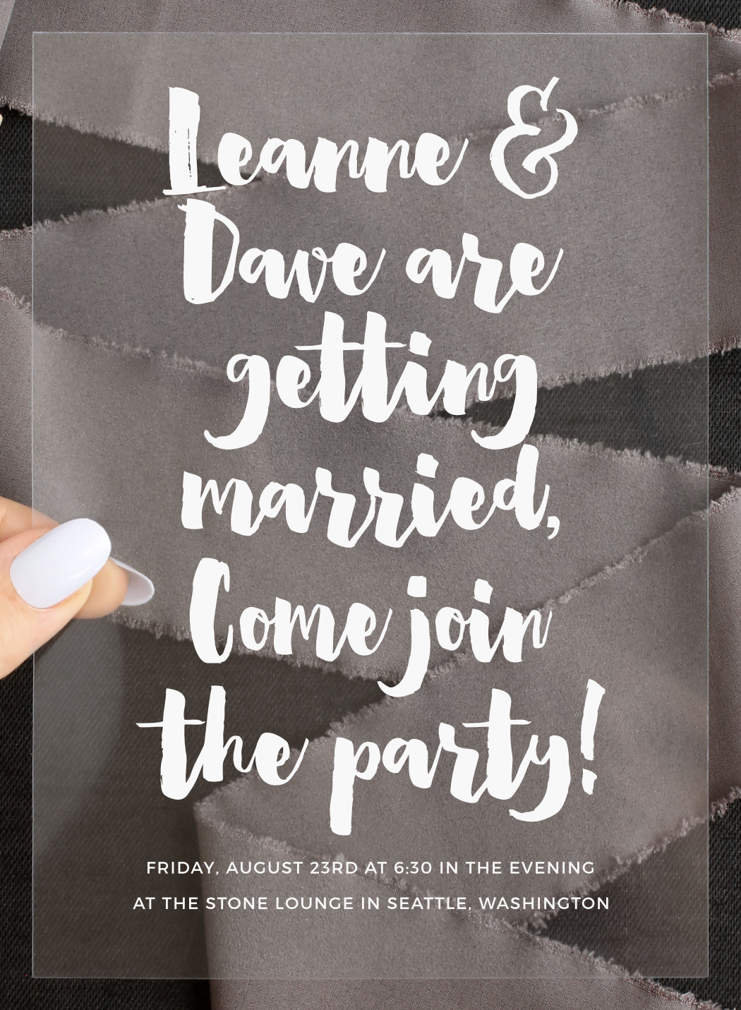 Vivid Type Clear Wedding Invitations