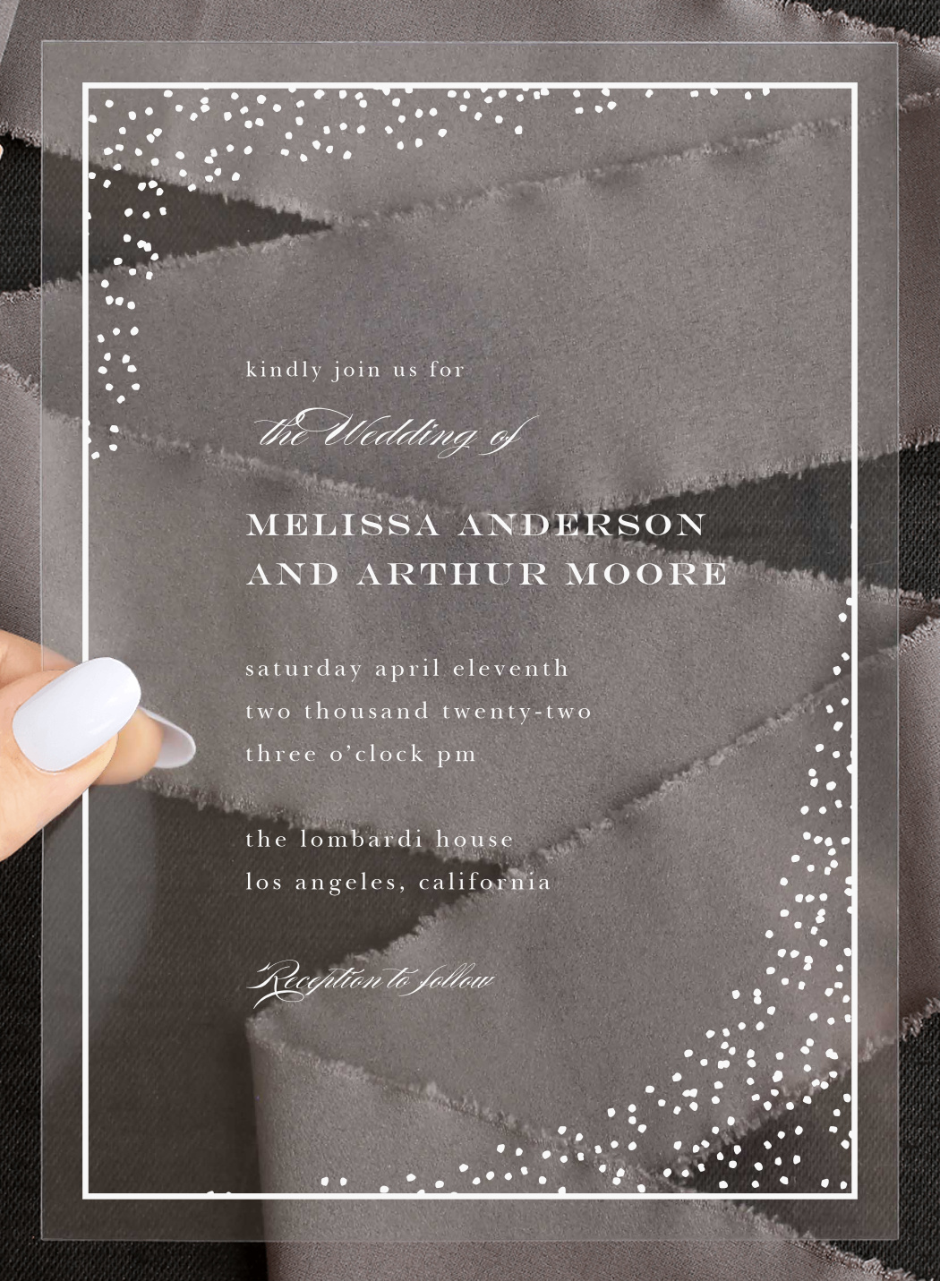 Antique Glamour Clear Wedding Invitations