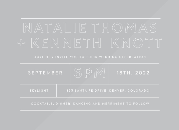 Enjoy the company of your friends and family when you use our Boldly Outlined Clear Wedding Invitations to invite them.