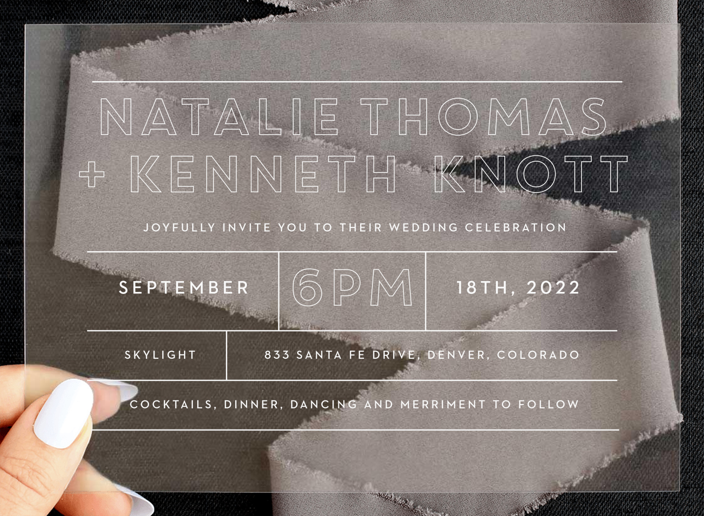 Boldly Outlined Clear Wedding Invitations
