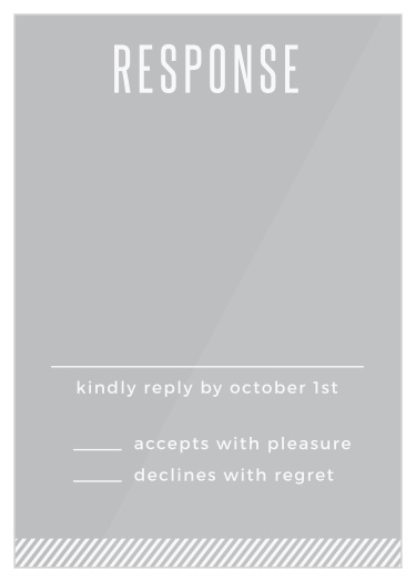 The Masterly Charm Clear Response Cards are a must for collecting guest RSVPs. 