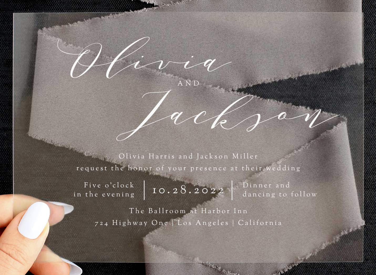 Smooth Intrigue Clear Wedding Invitations