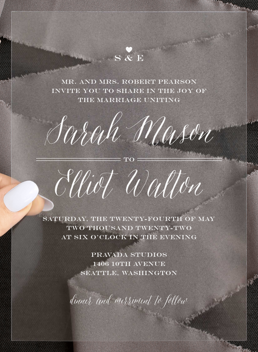 Rustic Chic Clear Wedding Invitations