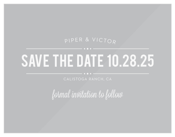 The Eternal Playbill Clear Save-the-Date Cards are a great way to share your information with your family and friends. 
