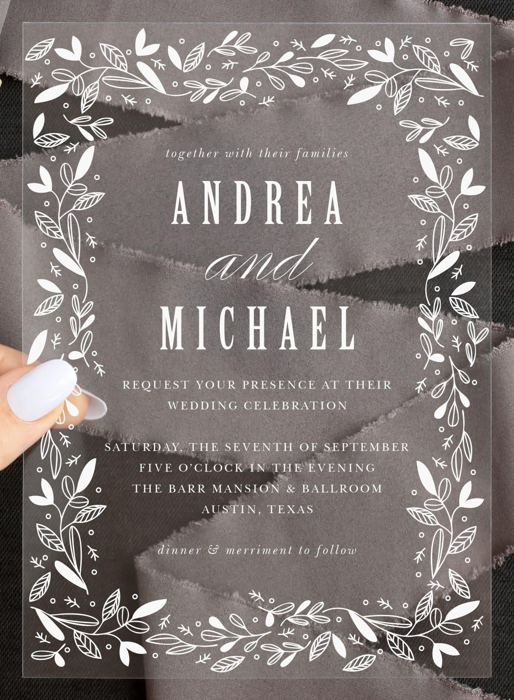 Fall Forest Clear Wedding Invitations