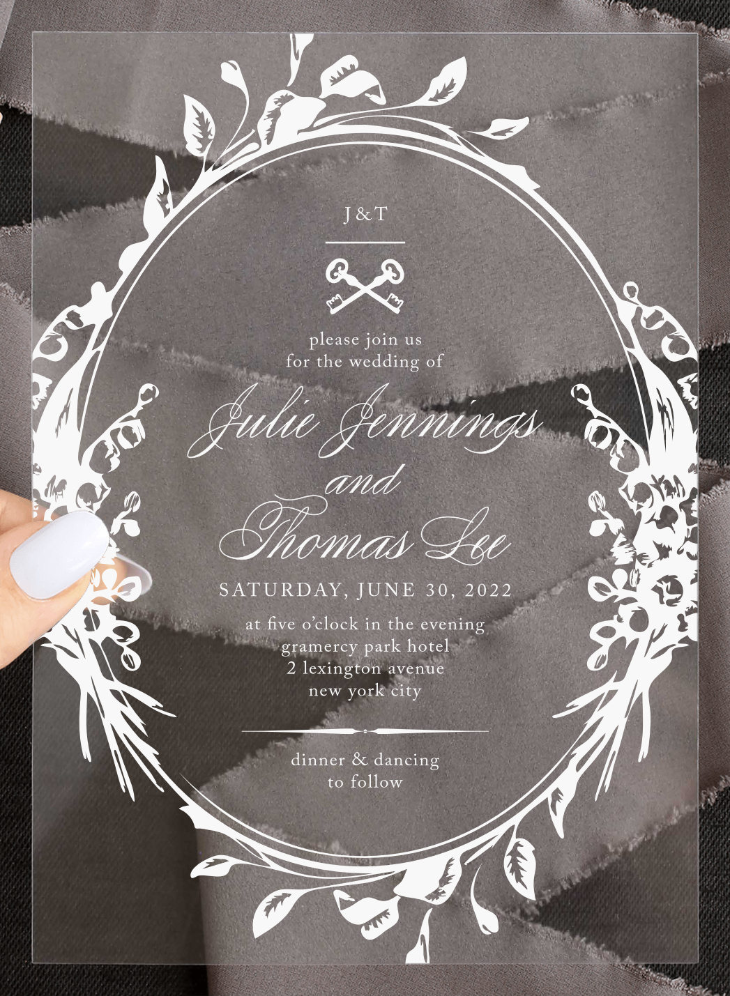 Elegant Relic Clear Wedding Invitations