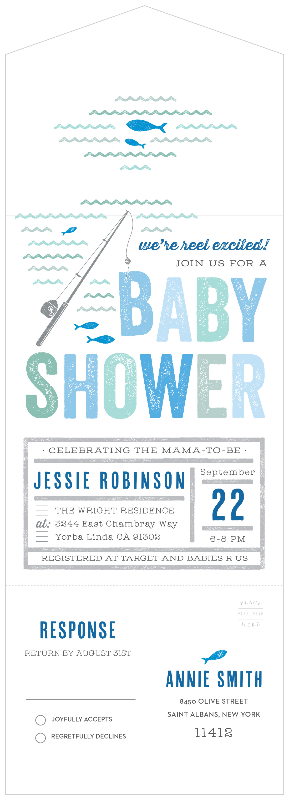Reel Excited Seal & Send Baby Shower Invitations