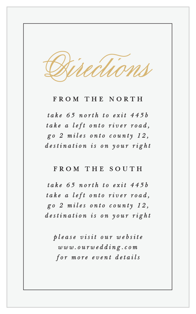 Timeless Classic Direction Cards