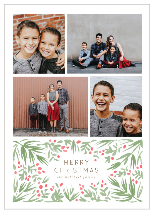 Give the gift of festive spirit with the cheery look of our Botanical Surround Holiday Cards!