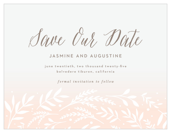 Family and friends are sure to mark their calendars for your wedding when you send out our Flowering Script Save the Date Magnets.