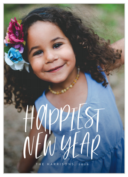 Ring in the new year with family and friends with our Happiest Year New Years Cards.