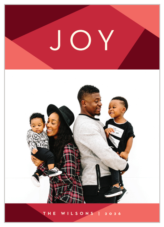 Give the gift of holiday spirit with the modern look of our Geo Joy Holiday Cards.