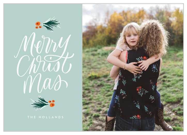 Deck the halls and get ready for the best time of the year with our Merry Handwriting Christmas Cards. 