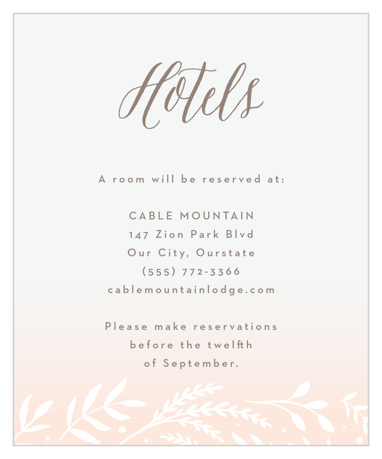 Flowering Script Accommodation Cards
