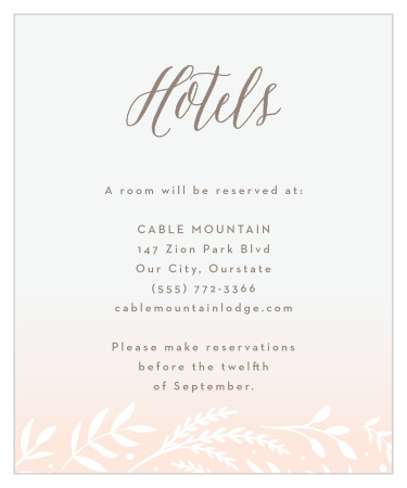 Flowering Script Accommodation Cards