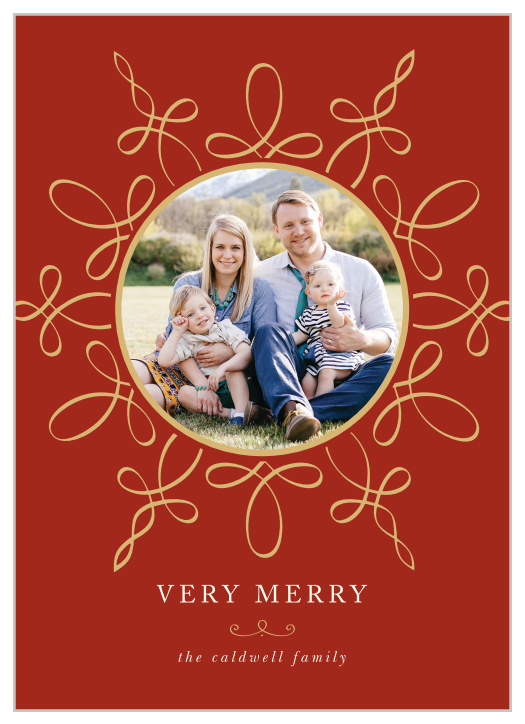Ring in the holiday season with our Ribbon Snowflake Holiday Cards. 