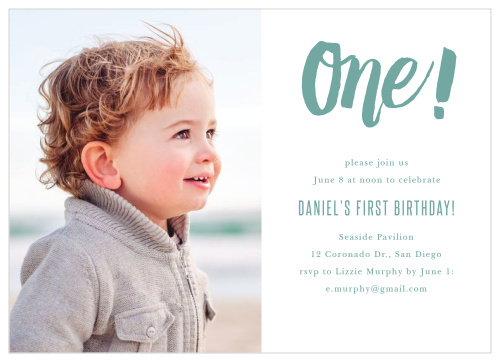 Bring your family and friends together to celebrate your child's big day with our Basic Party First Birthday Invitations.