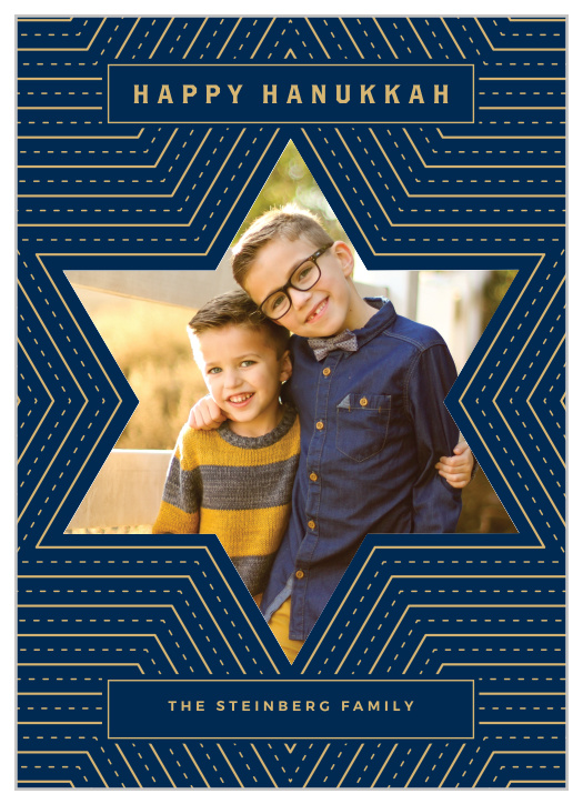 Kickstart the holidays with our Inside a Star Hanukkah Cards.