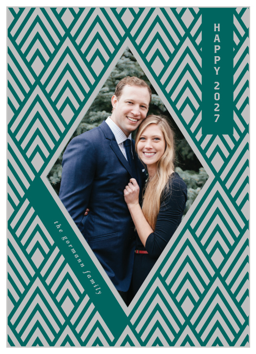 The classic, shining look of our Silver Diamonds New Years Cards is a wonderful way to spread festive cheer to your friends and family.