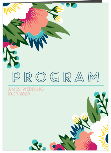 Tropical Flower Wedding Programs