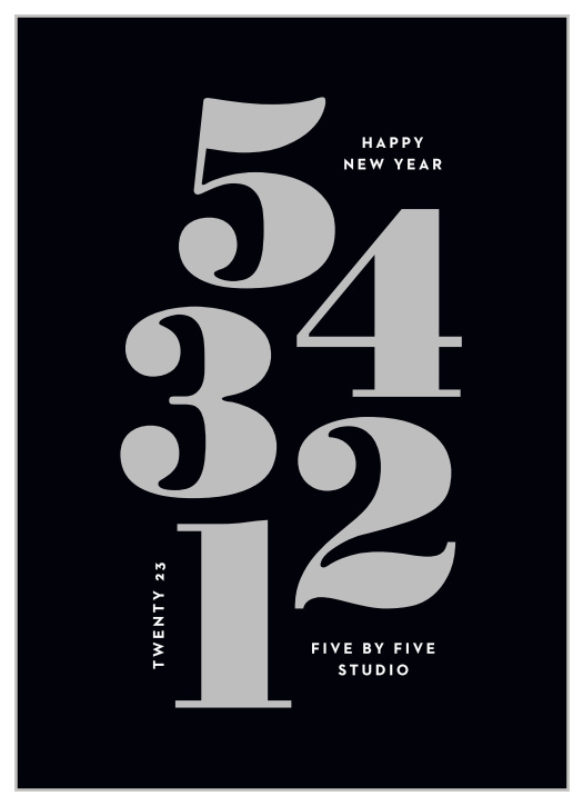 The modern look of our Shiny Countdown Corporate New Years Cards is a wonderful way to ring in the new year with your employees and clients. 
