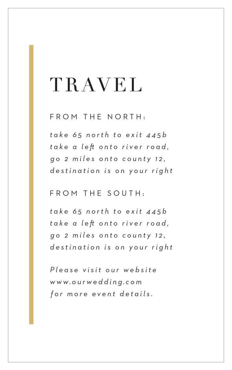 Classic Sophistication Direction Cards