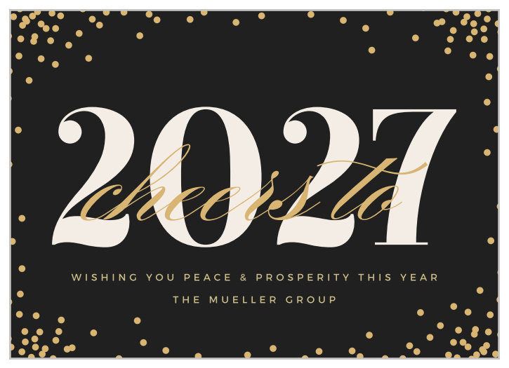 Wish happy new year to your employees and clients with our Confetti New Year Corporate New Years Cards. 