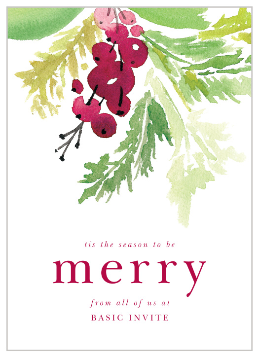 Start the festive season off right with the minimal look of our Merry Mistletoe Holiday Cards. 
