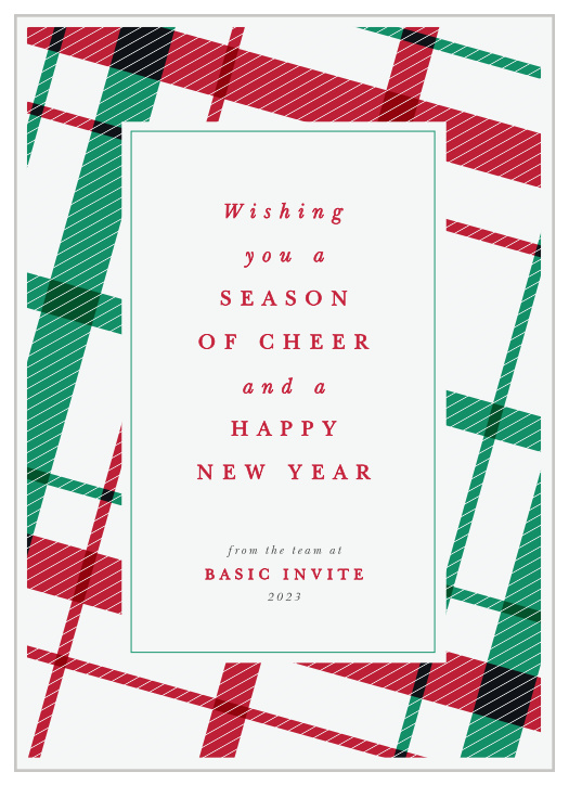Deck the halls and get ready for the holiday season with our Tilted Plaid Corporate Holiday Cards.