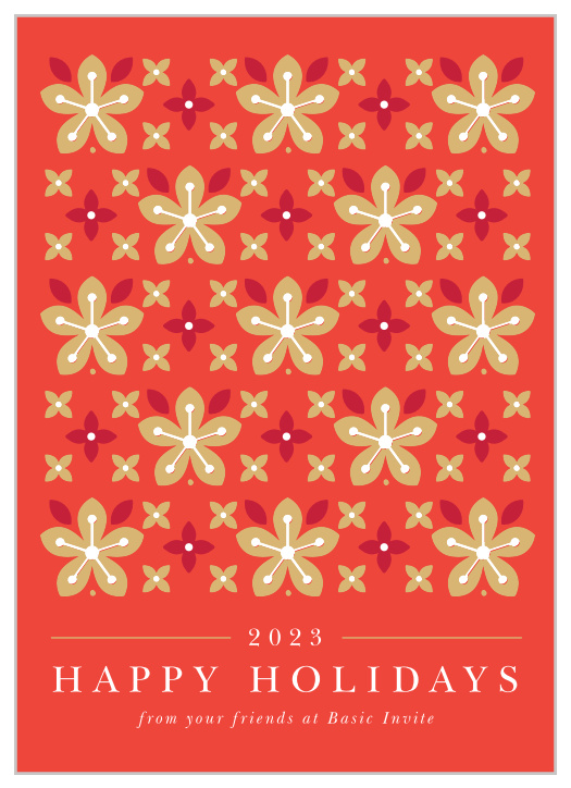 Let your employees and clientele know you are thinking of them this season with the classic look of our Nordic Poinsettia Corporate Holiday Cards. 