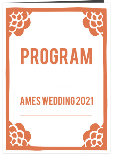 The Flowering Couple wedding program is a perfect match to the rest of the Flowering Couple wedding suite.