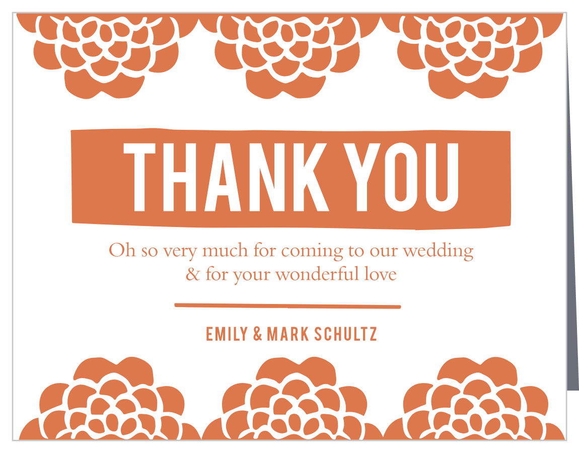 Flowering Couple Wedding Thank You Cards