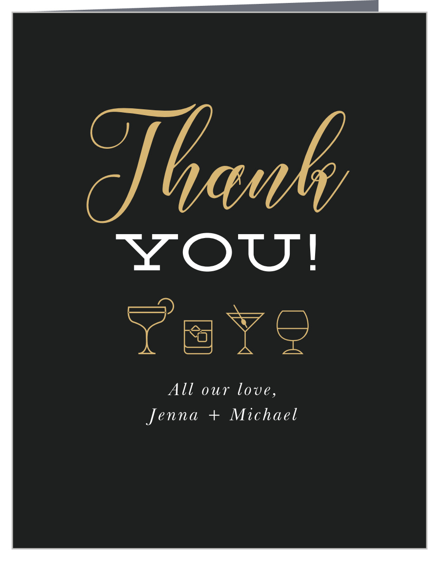 Bar Essentials Bridal Shower Thank You Cards