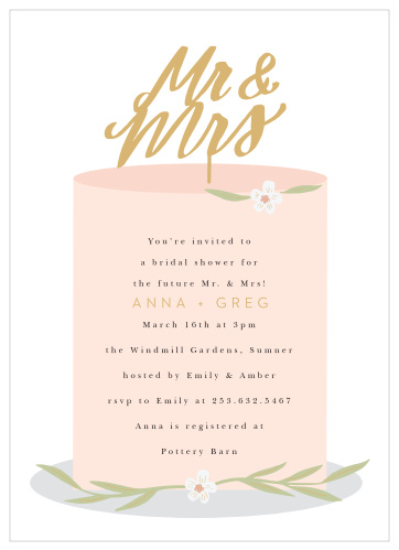 Our Bridal Cake Bridal Shower Invitations are the perfect way to gather your friends and family for your pre-wedding celebrations! 